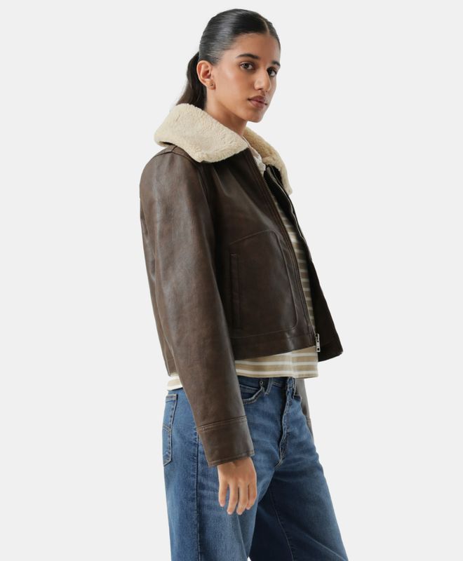 Casaca Mujer Levi's Cropped Vintage Aviator Sherpa Collar